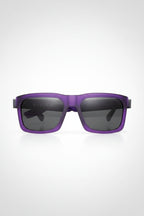 IVI GIVING Sunglasses in Matte Purple and Brushed Black | Grey Lens