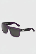 IVI GIVING Sunglasses in Matte Purple and Brushed Black | Grey Lens