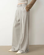 ‘City Stroll’ Relaxed Wool-Blend Double-Pleated Wide-Leg Trousers