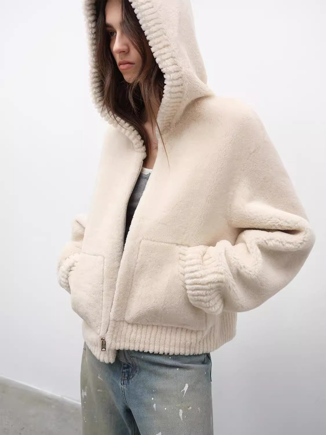 Fireladyfur Women's Hooded Merino Sheepskin Jacket ‘Bad Boy’