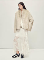 Fireladyfur Drop Shoulder Stand Collar Sheepskin Coat ‘Practical Wearism’