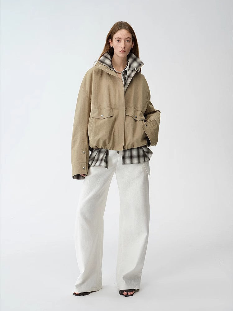 Women's Retro Plaid Cotton Short Jacket | Loose Fit | ‘Monsoon Climate’