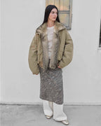 Fireladyfur Women's Goose Down Parka with Fox Fur Collar ‘City Cruise’