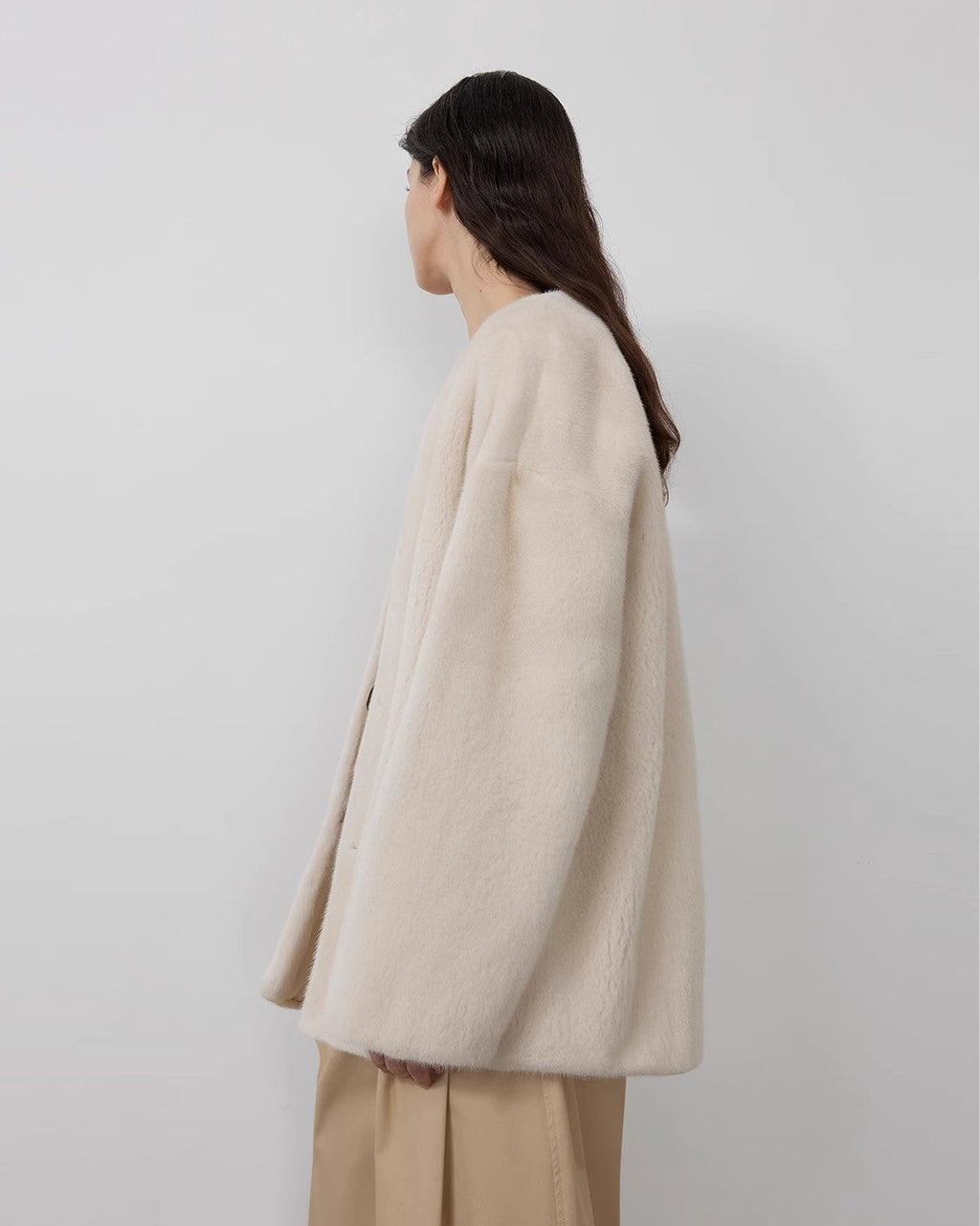Swiss Snow Mink Velvet Fur Coat