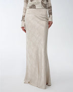 Retro Bias-Cut Linen Blended Straight Fishtail Maxi Skirt ‘Light and Breezy’