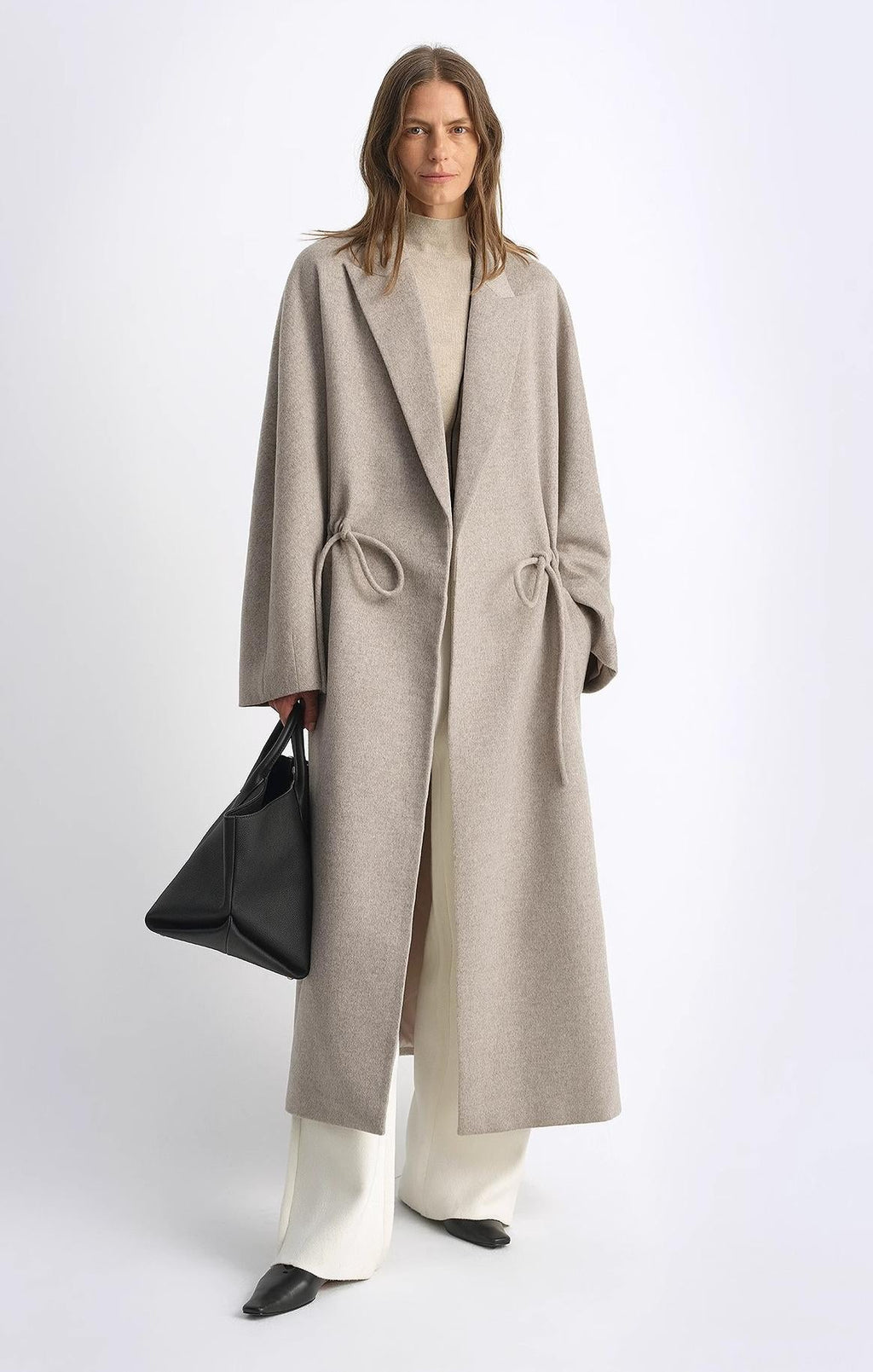‘Desert Heart’ Original Wool Peaked Lapel Drawstring Coat