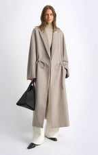 ‘Desert Heart’ Original Wool Peaked Lapel Drawstring Coat