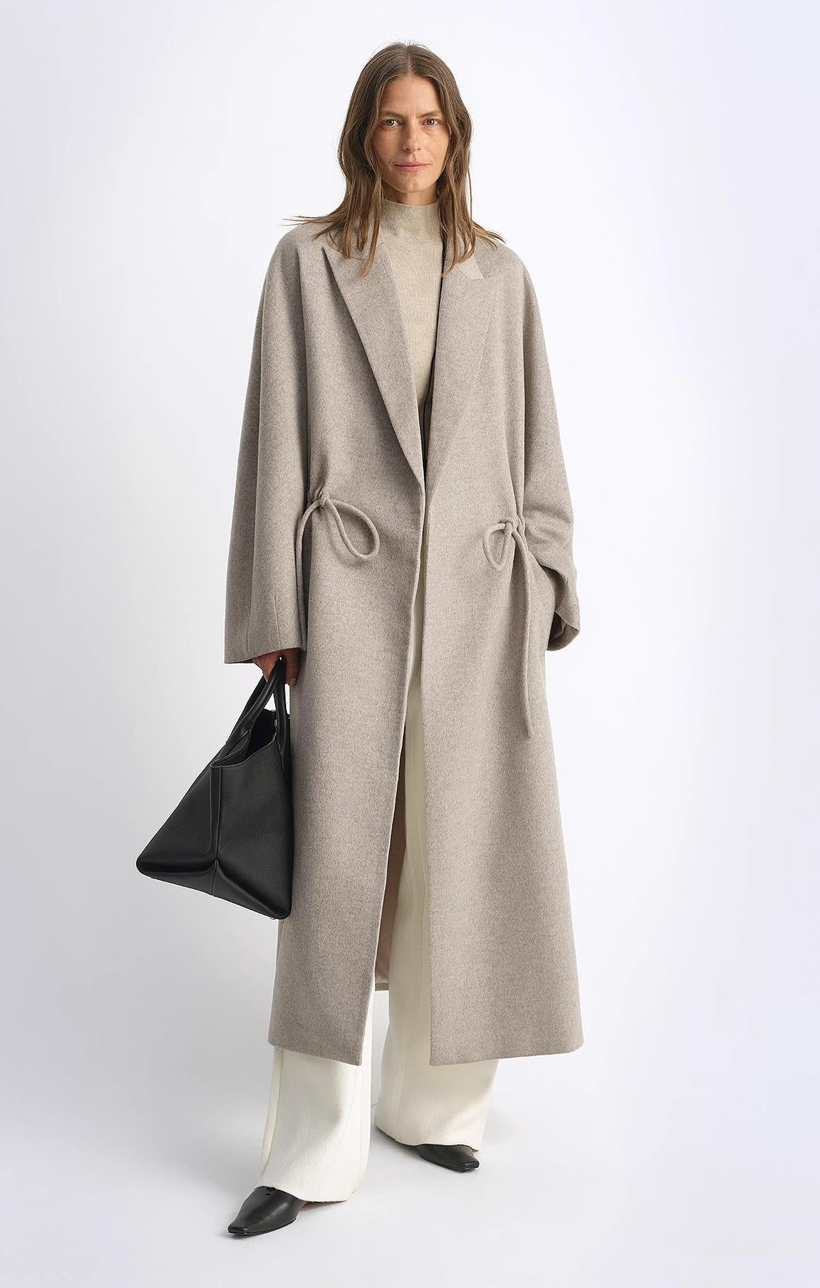 ‘Desert Heart’ Original Wool Peaked Lapel Drawstring Coat