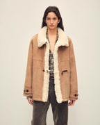 Firelady Fur Shearling Jacket with Italian Tuscan Curly Wool Suede Collar ‘Glam Belle’