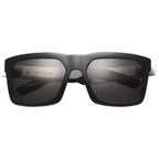 Giving Sunglasses in Polished Black and Brushed Aluminum | Grey Lens