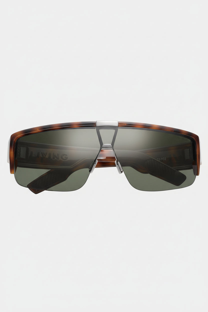 IVI Living Sunglasses Polished Classic Tortoise | Green Grey Lens