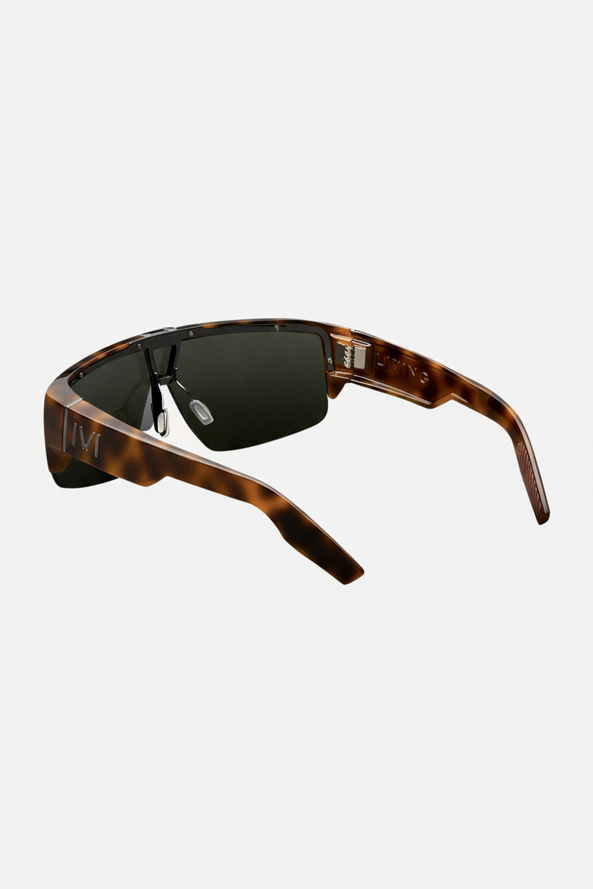 IVI Living Sunglasses Polished Classic Tortoise | Green Grey Lens