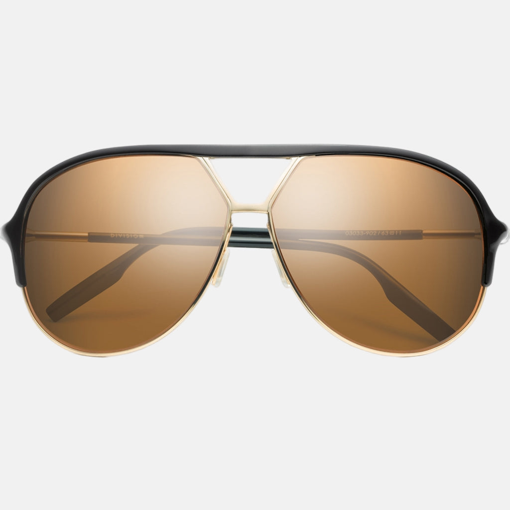 Division Sunglasses Polished Black | Gold/Bronze