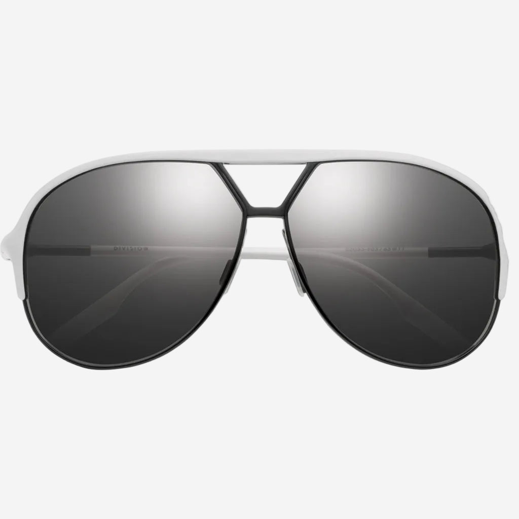 Division Sunglasses Matte White and Black | Grey Lens