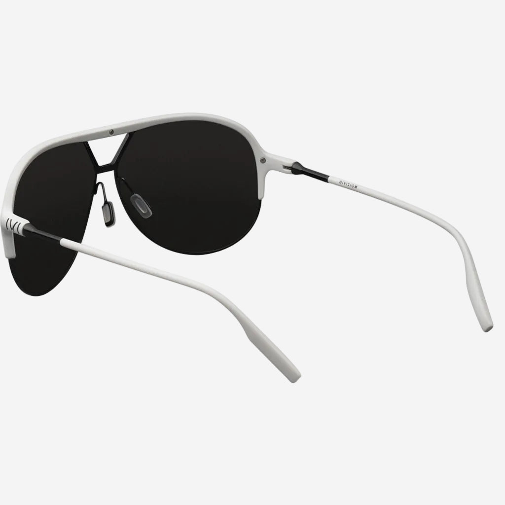 Division Sunglasses Matte White and Black | Grey Lens