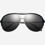 Division Sunglasses in Polished Black and Chrome | Grey Polarized