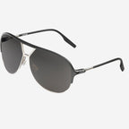 Division Sunglasses in Polished Black and Chrome | Grey Polarized