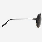 Division Sunglasses in Polished Black and Chrome | Grey Polarized