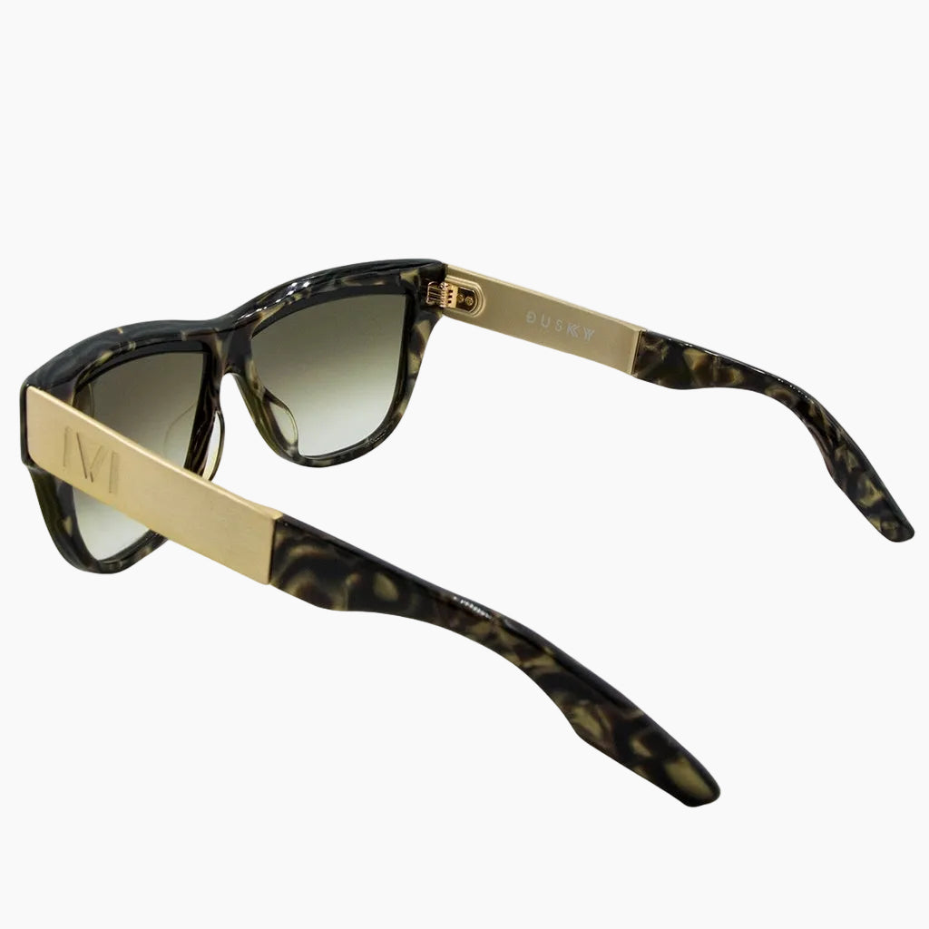 Dusky Sunglasses Polished Tigers Eye with Brushed Gold | Bronze Gradient Lens