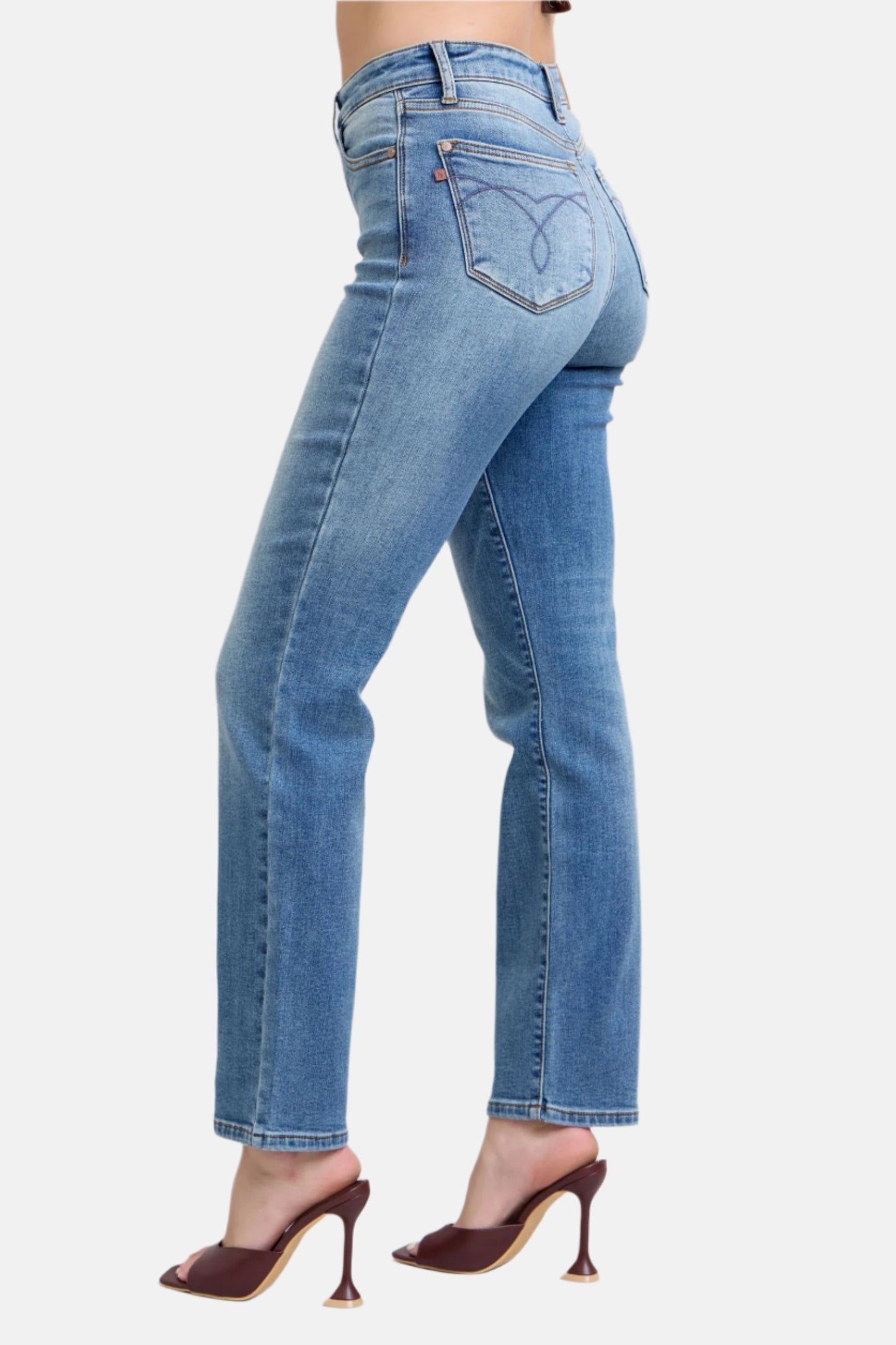 Vintage Wash Thermal Straight Jeans