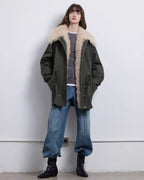 Fireladyfur Women’s Goose Down Parka Coat with Toscana Shearling Fur