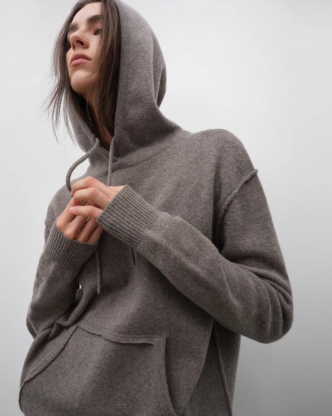 ‘Relaxed Encounter’ Wool Knit Hoodie and Straight-Leg Leisure Pants
