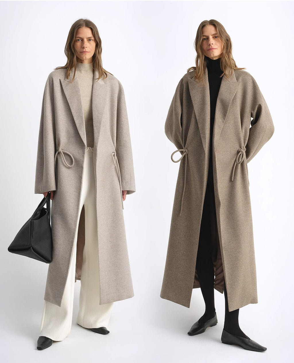 ‘Desert Heart’ Original Wool Peaked Lapel Drawstring Coat