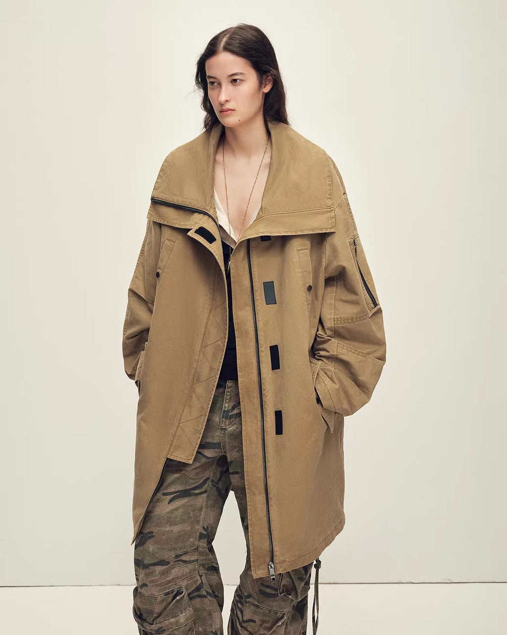 Oversize Raccoon Fur Down Parka with Multi-Wear Design ‘Swan Feather Collection’