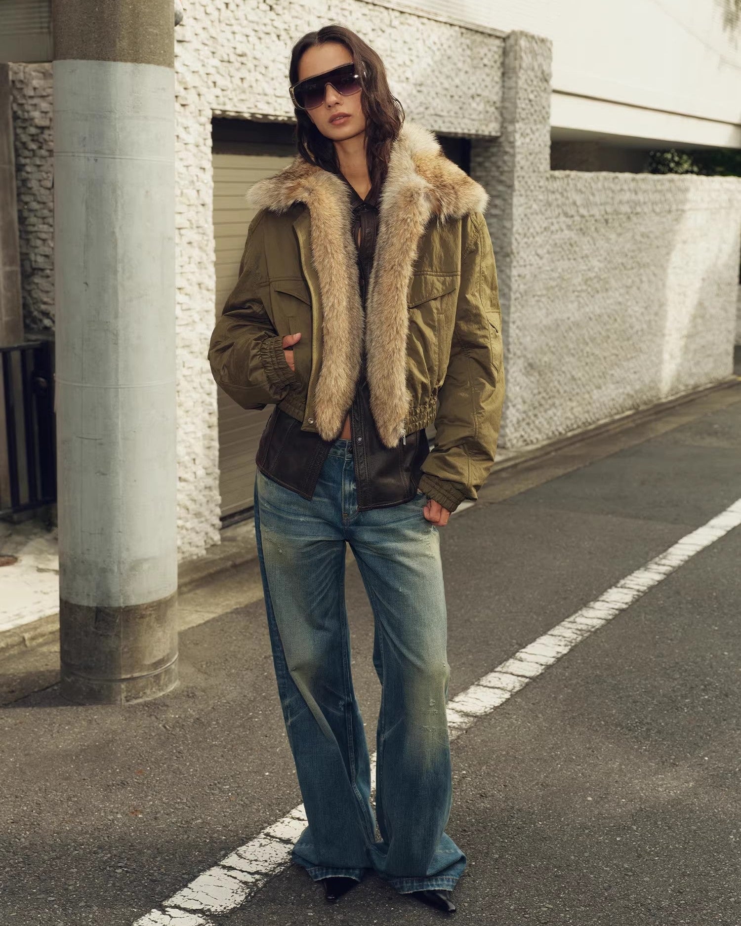 Multicolor Fur Collar Parka | Pilot Jacket Style ‘Serene Heat Island’