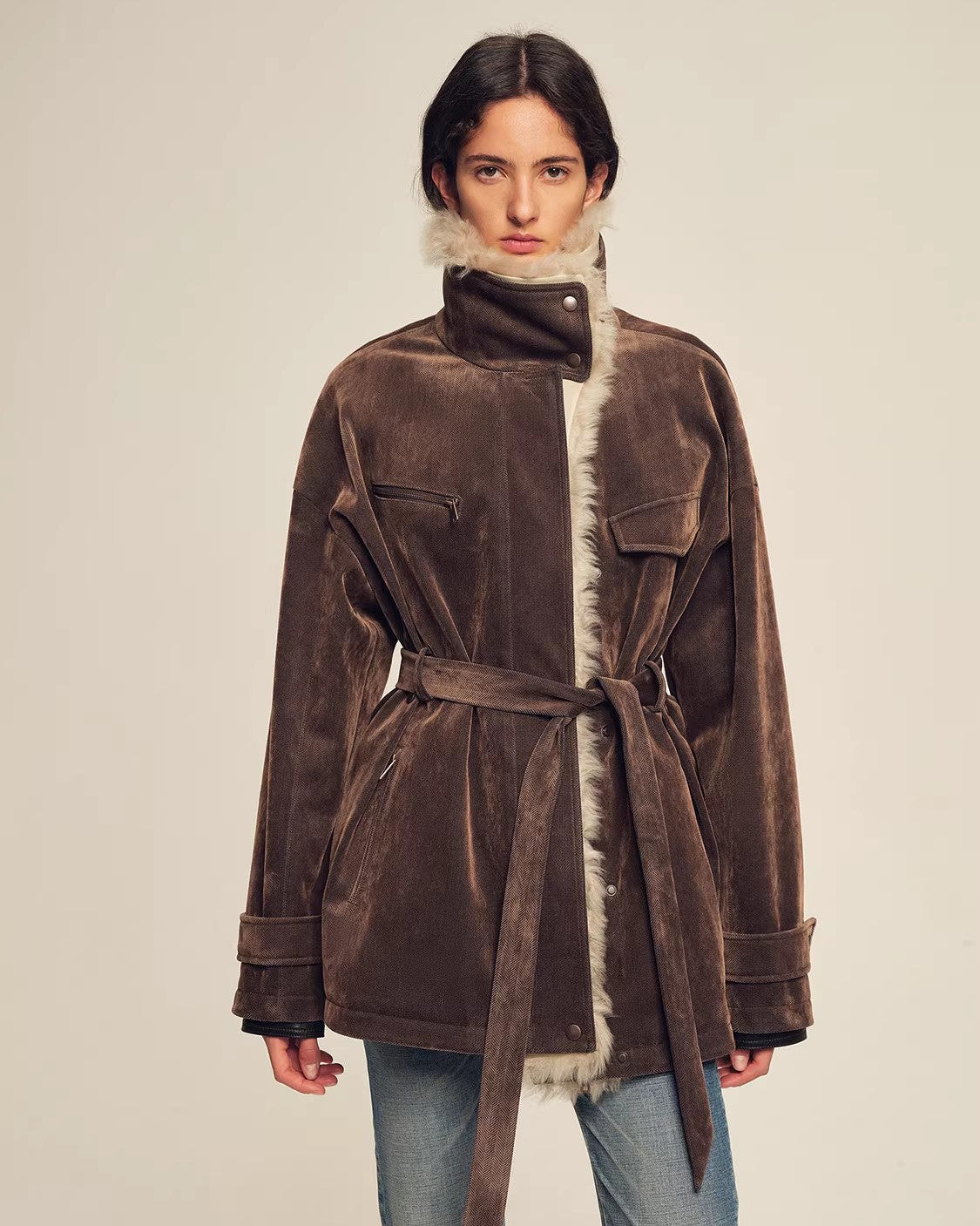 Women's Goose Down Parka with Detachable Toscana Shearling Collar ‘Glacier Traveler’