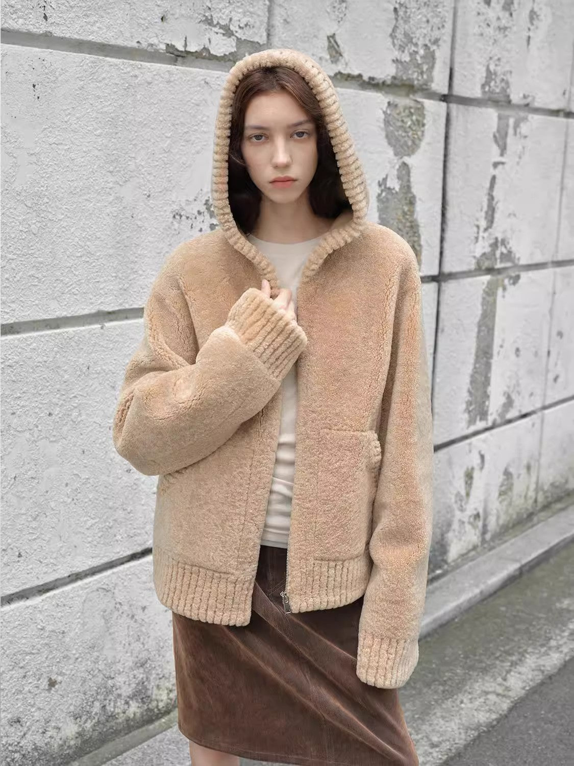 Fireladyfur Women's Hooded Merino Sheepskin Jacket ‘Bad Boy’