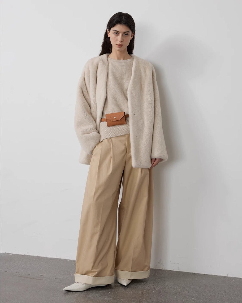 Swiss Snow Mink Velvet Fur Coat