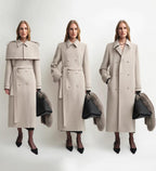 Alpaca Wool Coat with Detachable Cape ‘Elegant Silhouette’