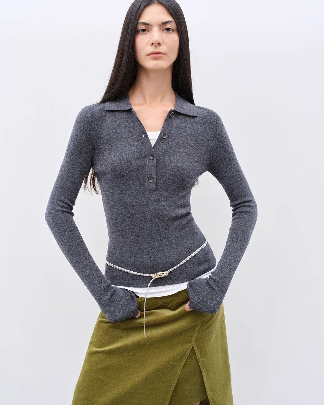 ‘Effortless Knit’ 30-Count Merino Wool Polo Neck Sweater