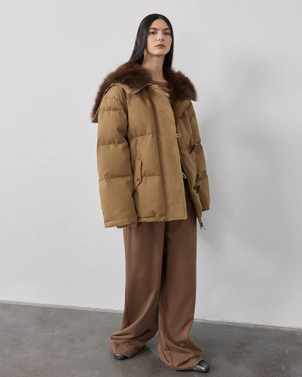 Fireladyfur Women's Down Parka with Fox Fur 'Street Badge'