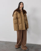 Fireladyfur Women's Down Parka with Fox Fur 'Street Badge'