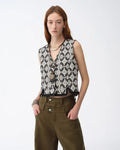 ‘Venice’ Classic Simple Silhouette Jacquard Ethnic Style V-Neck Vest