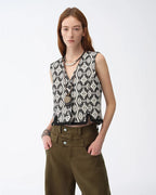 ‘Venice’ Classic Simple Silhouette Jacquard Ethnic Style V-Neck Vest