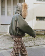 Fireladyfur Warm Short Jacket with a Large Fur Hood and Raccoon Fur 'Cool and Sharp'