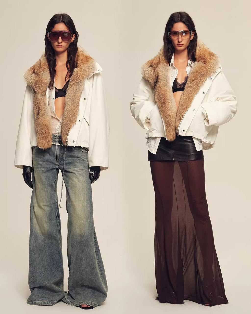 Women's Parka with Coyote/Raccoon/Tokay Fur Trim ‘Epoch Winter Collection’