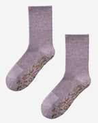Serene Socks Adult Organic Cotton Non-Slip Socks 4 Seasons Lavender | 2 Pairs