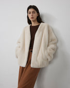 Louvre Mink V-Neck Jacket