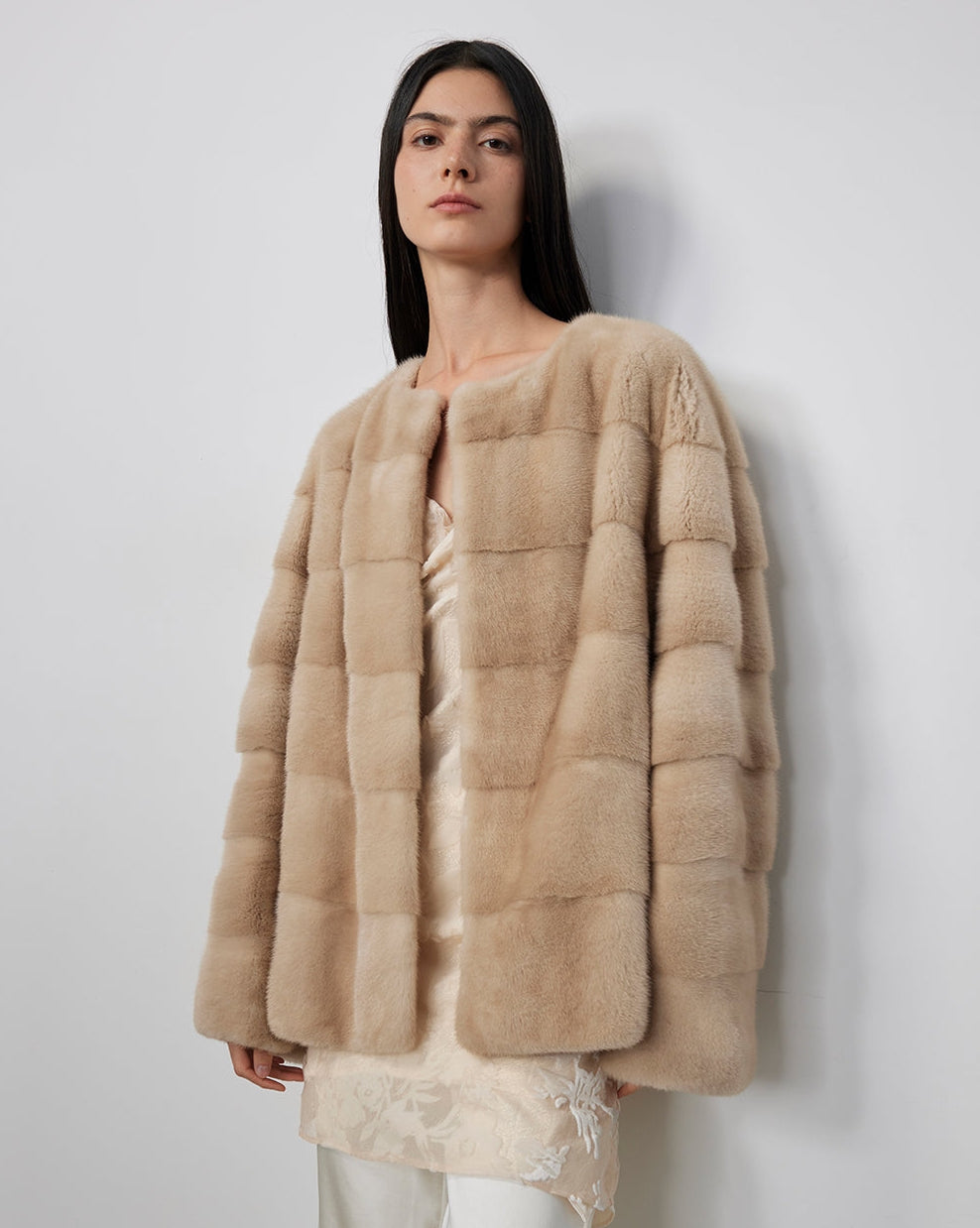 Vintage Clock Velvet Mink Fur Coat