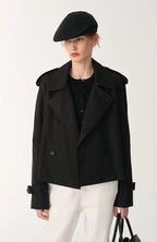 'Night Messenger' Anti-Wrinkle Waterproof Short Straight Windbreaker | Black