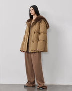 Fireladyfur Women's Down Parka with Fox Fur 'Street Badge'