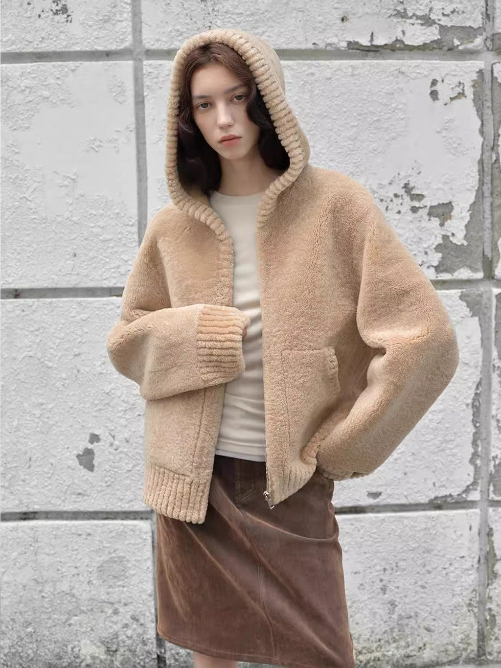 Fireladyfur Women's Hooded Merino Sheepskin Jacket ‘Bad Boy’