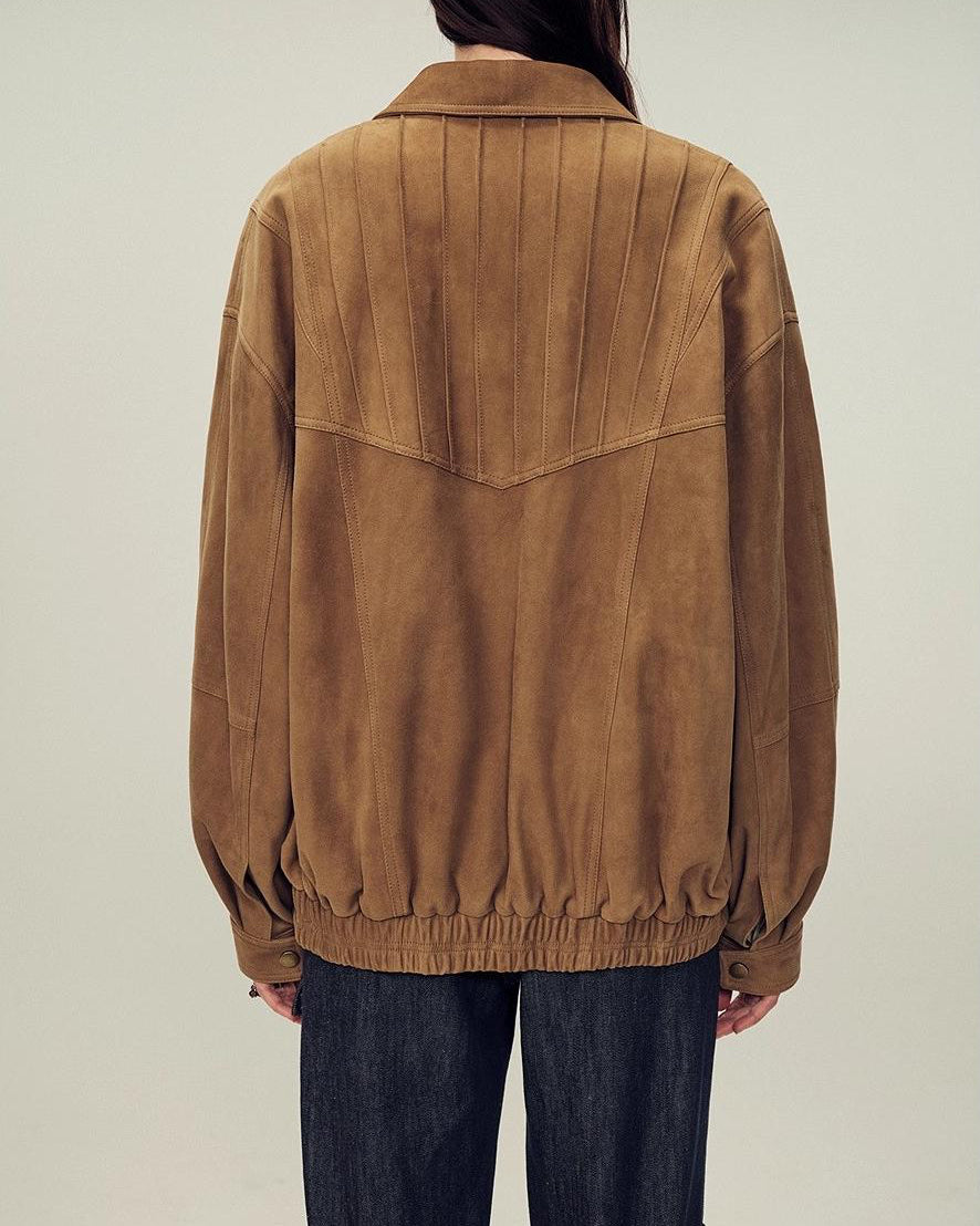 Fireladyfur Women's Top-Grain Sheepskin Leather/Suede Jacket
