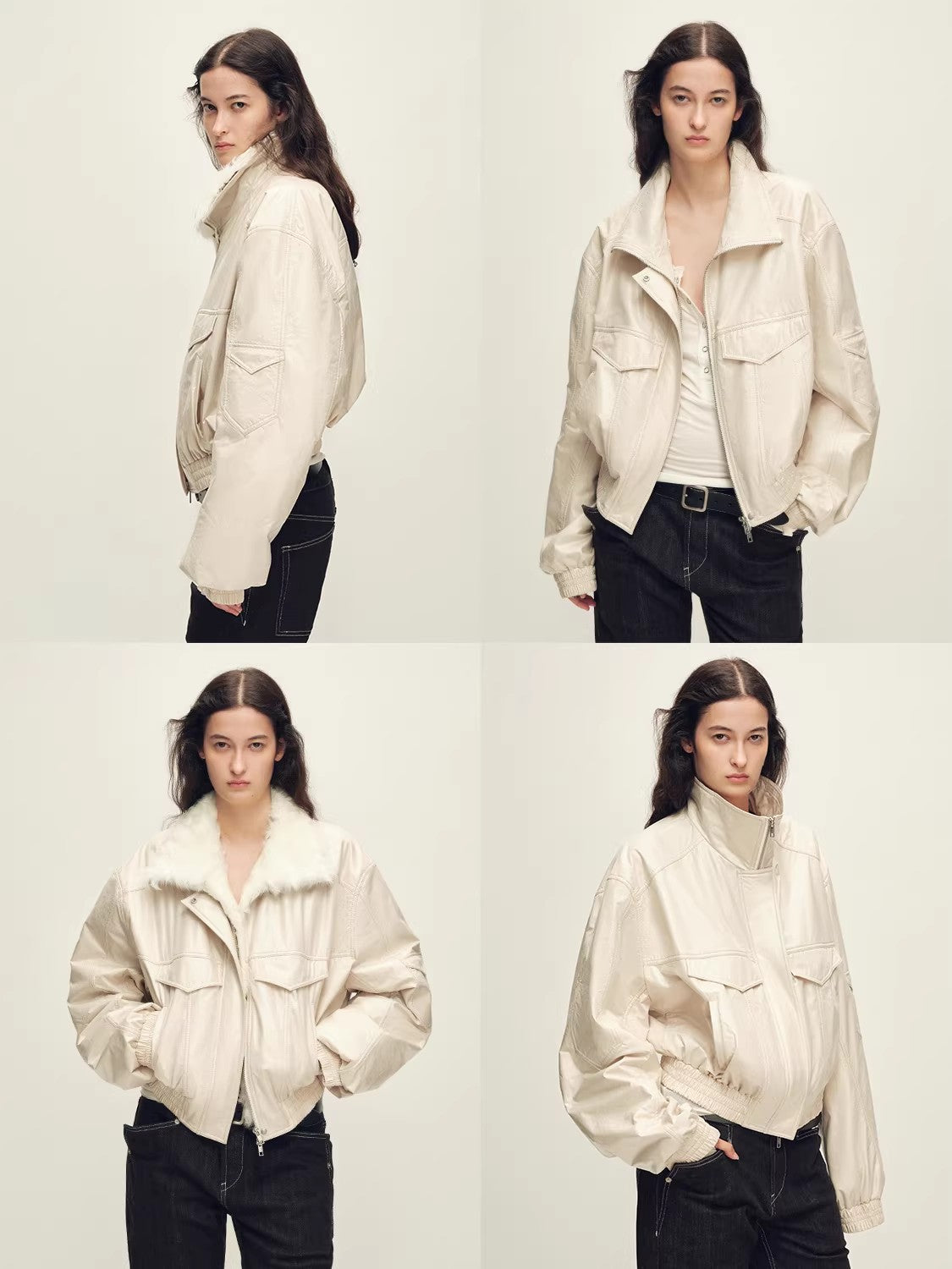 Multicolor Fur Collar Parka | Pilot Jacket Style ‘Serene Heat Island’