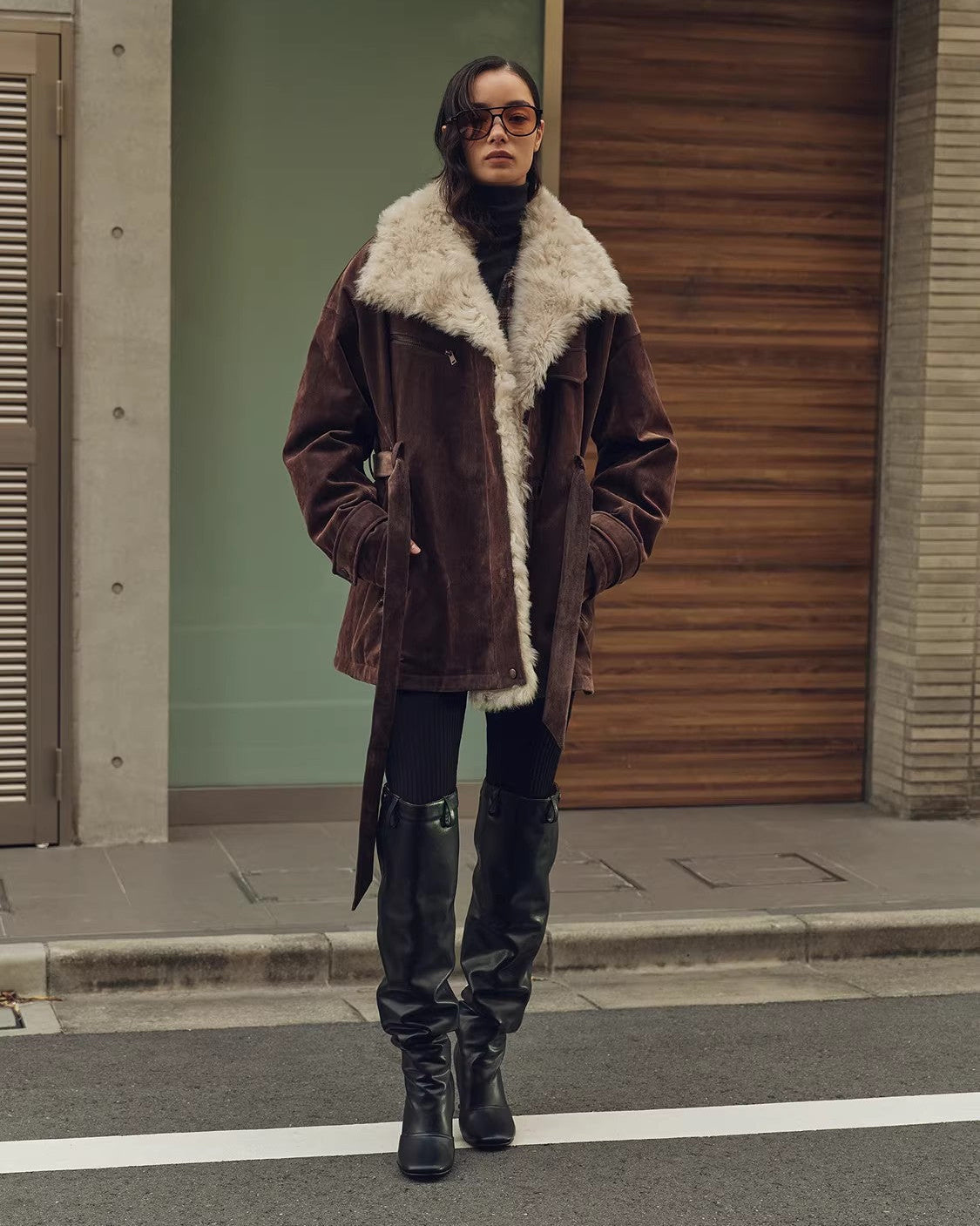 Women's Goose Down Parka with Detachable Toscana Shearling Collar ‘Glacier Traveler’