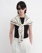 Fireladyfur Women's Stretch Silk Scarf with Original Geometric Print